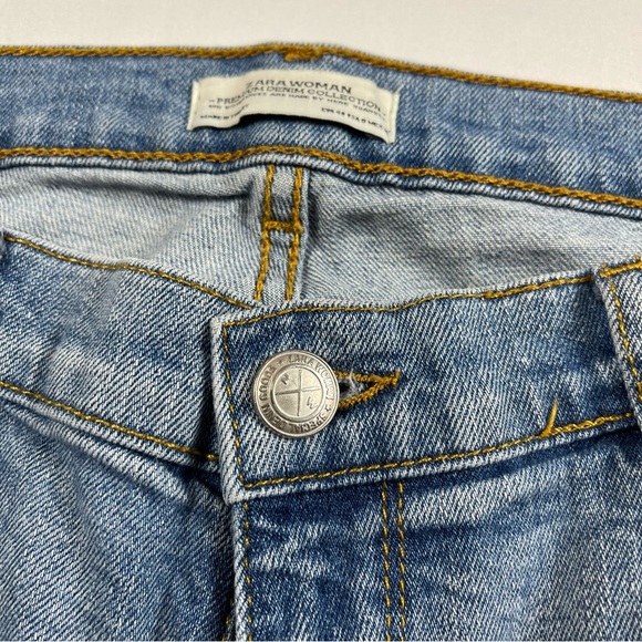 Zara Woman Premium Denim Collection Distressed Ripped Blue Jeans Women’s USA- 8 - Picture 8 of 16